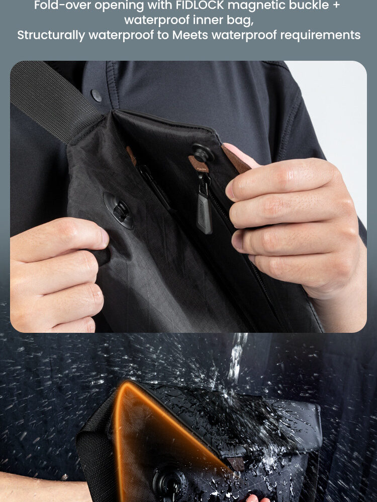 LOBOO Torba motocyklowa biodrowa wodoodporna, zamek magnetyczny, czarna