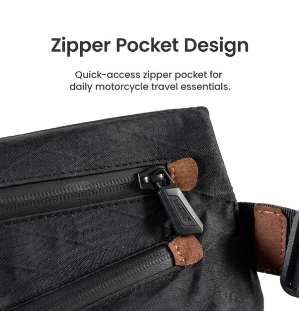 LOBOO Torba motocyklowa biodrowa wodoodporna, zamek magnetyczny, czarna
