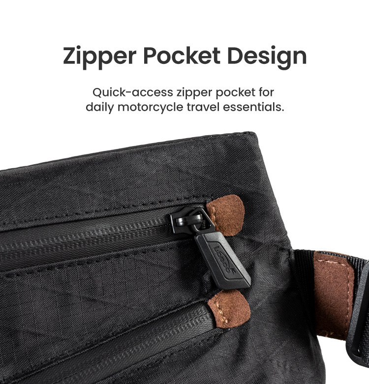 LOBOO Torba motocyklowa biodrowa wodoodporna, zamek magnetyczny, czarna
