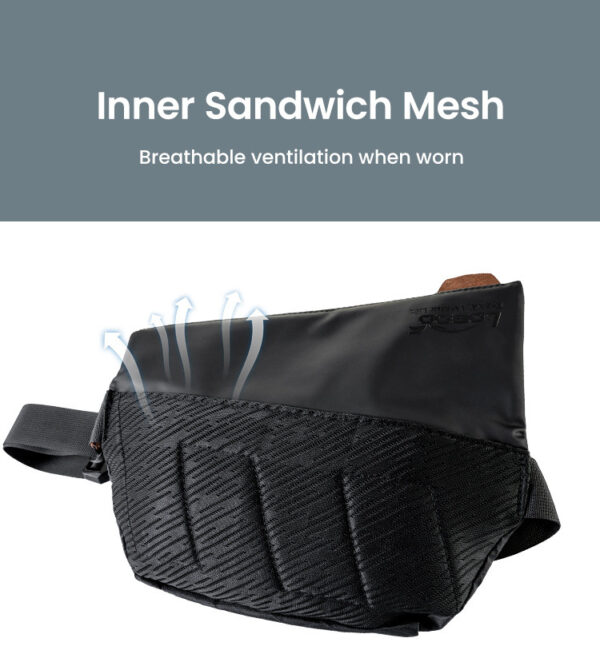 LOBOO Torba motocyklowa biodrowa wodoodporna, zamek magnetyczny, czarna