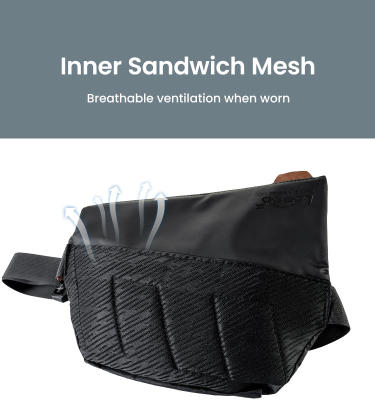 LOBOO Torba motocyklowa biodrowa wodoodporna, zamek magnetyczny, czarna