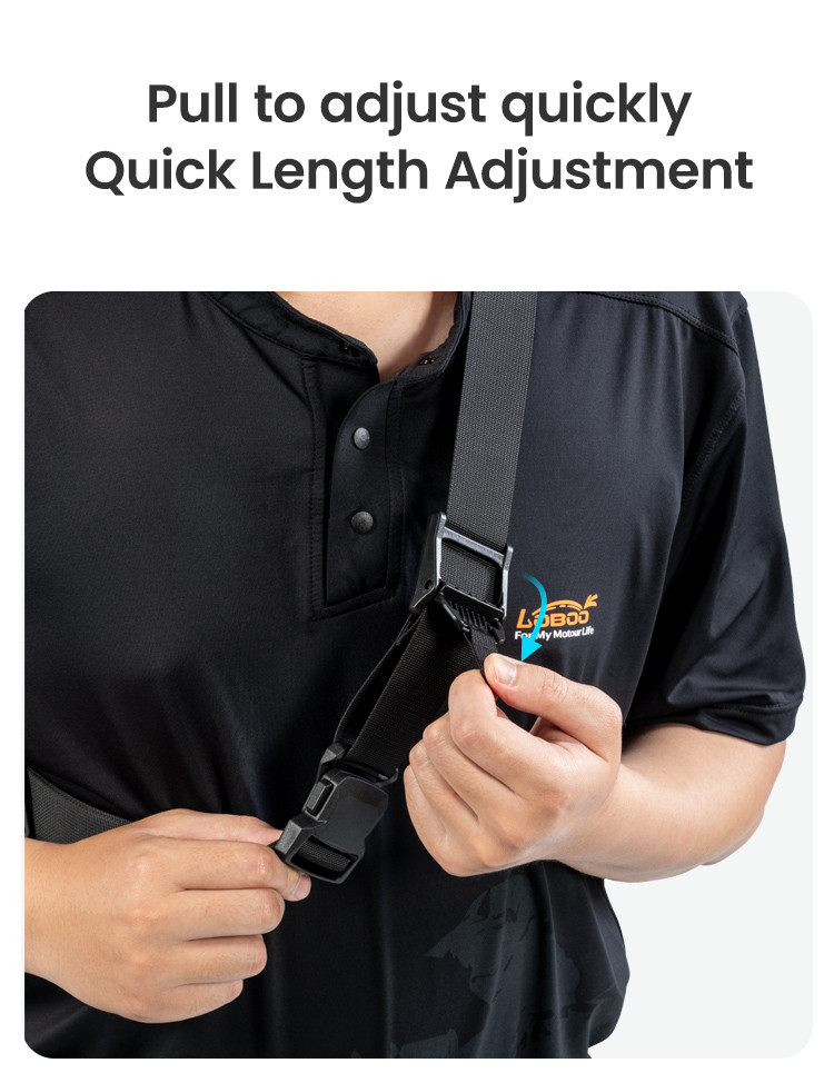 LOBOO Torba motocyklowa biodrowa wodoodporna, zamek magnetyczny, czarna