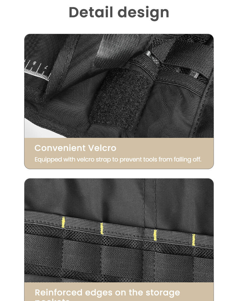 LOBOO Torba narzędziowa, materiał TPU, wodoodporna, 40x22,5cm, kolor pustynny żółty/czarny