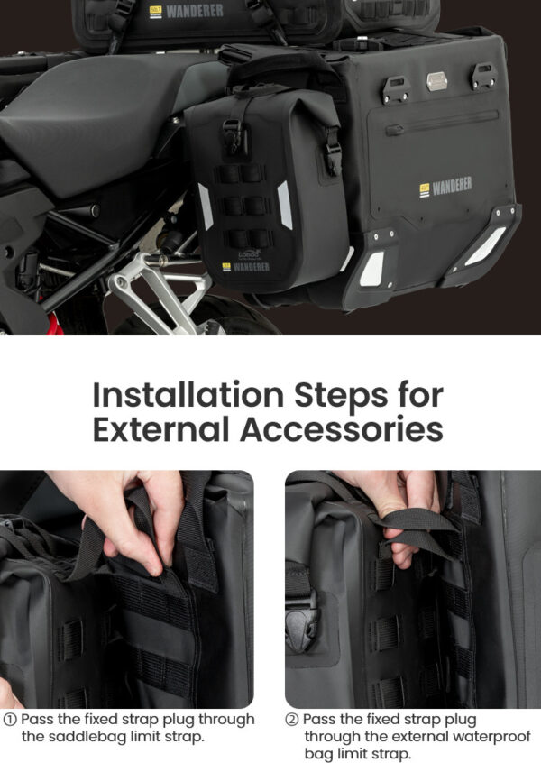 LOBOO Torba motocyklowa wodoodporna (system MOLLE) 7L