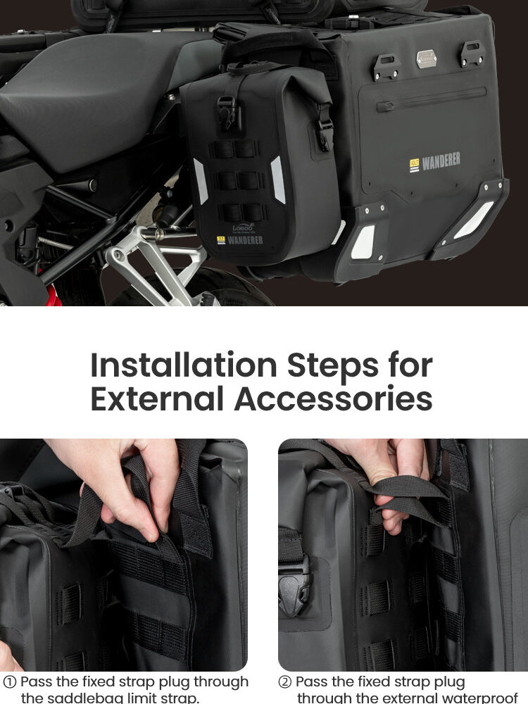 LOBOO Torba motocyklowa wodoodporna (system MOLLE) 7L