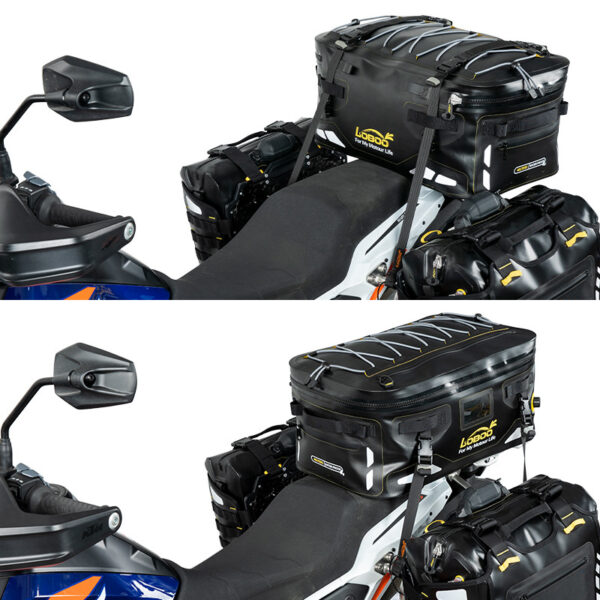 LOBOO Torba motocyklowa TPU czarna 40L (z hermetycznym zamkiem błyskawicznym)