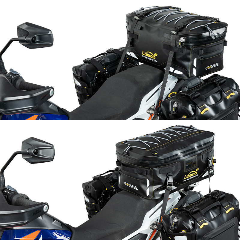 LOBOO Torba motocyklowa TPU czarna 40L (z hermetycznym zamkiem błyskawicznym)