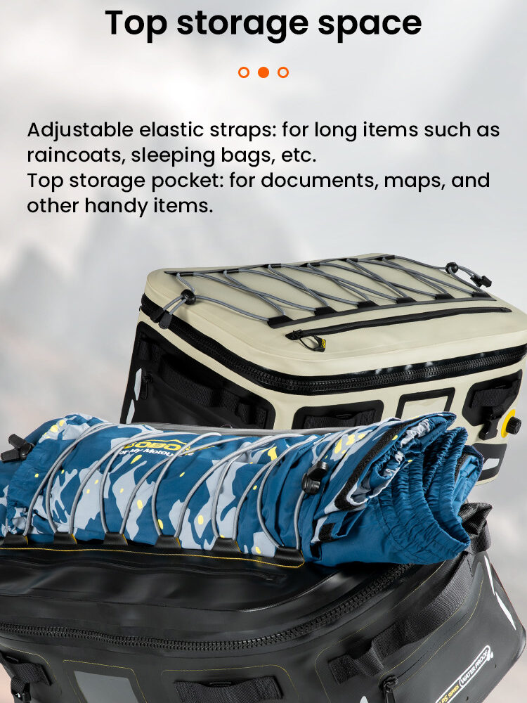 LOBOO Torba motocyklowa TPU czarna 40L (z hermetycznym zamkiem błyskawicznym)