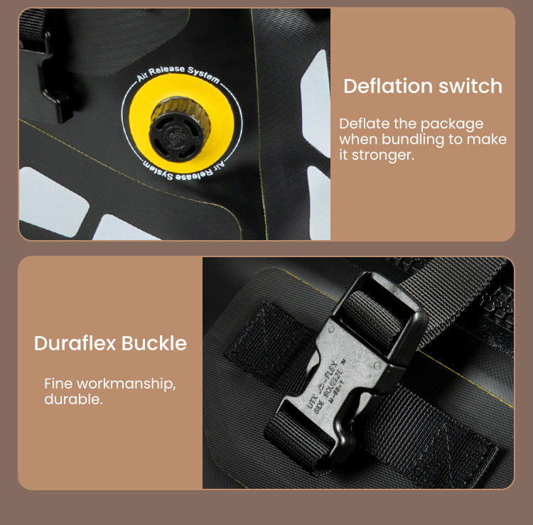 LOBOO Torba motocyklowa TPU czarna 40L (z hermetycznym zamkiem błyskawicznym)