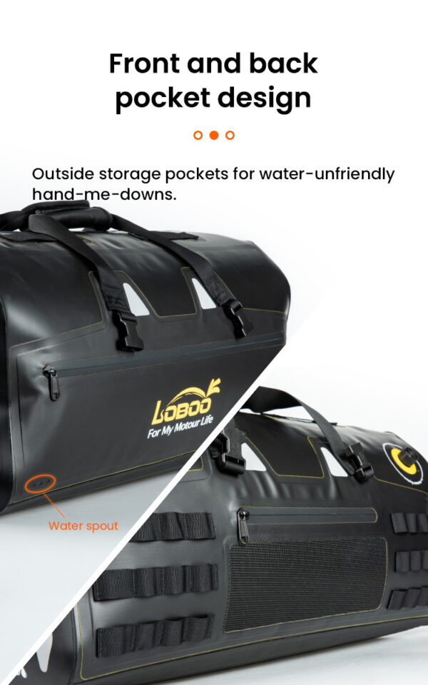 LOBOO Torba motocyklowa TPU czarna 40L (z hermetycznym zamkiem błyskawicznym)