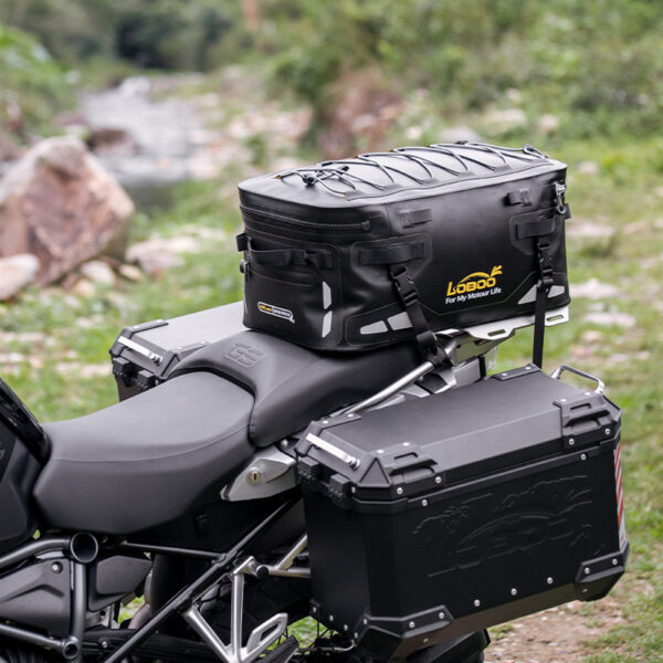 LOBOO Torba motocyklowa TPU czarna 40L (z hermetycznym zamkiem błyskawicznym)