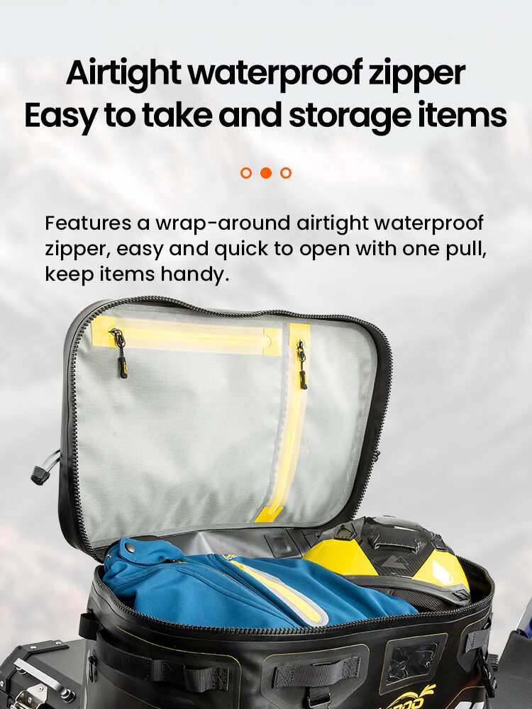 LOBOO Torba motocyklowa TPU czarna 40L (z hermetycznym zamkiem błyskawicznym)