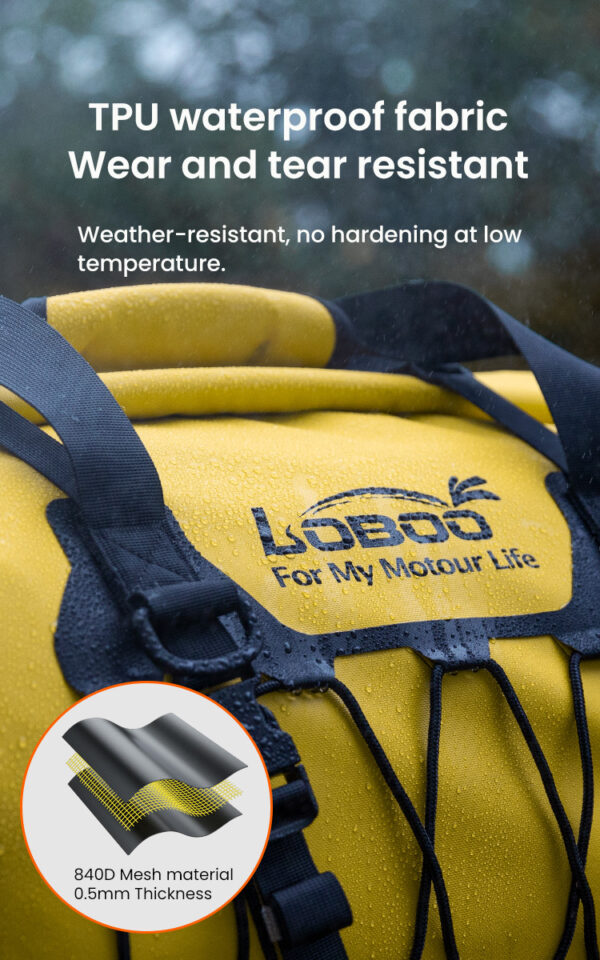 LOBOO Torba motocyklowa TPU czarna 50L