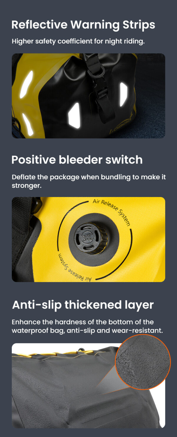 LOBOO Torba motocyklowa TPU czarna 50L