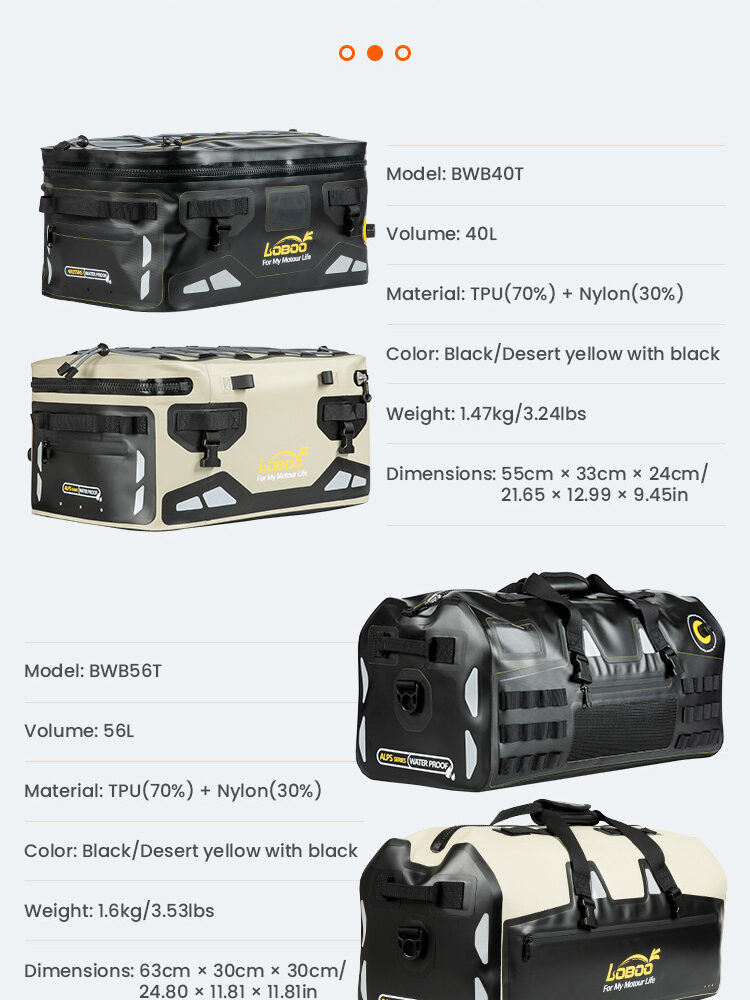 LOBOO TPU Torba 56L biało-czarna (z hermetycznym zamkiem błyskawicznym)