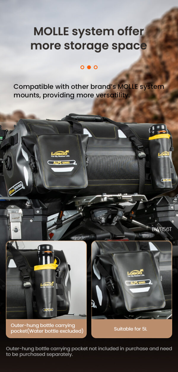 LOBOO TPU Torba 56L biało-czarna (z hermetycznym zamkiem błyskawicznym)