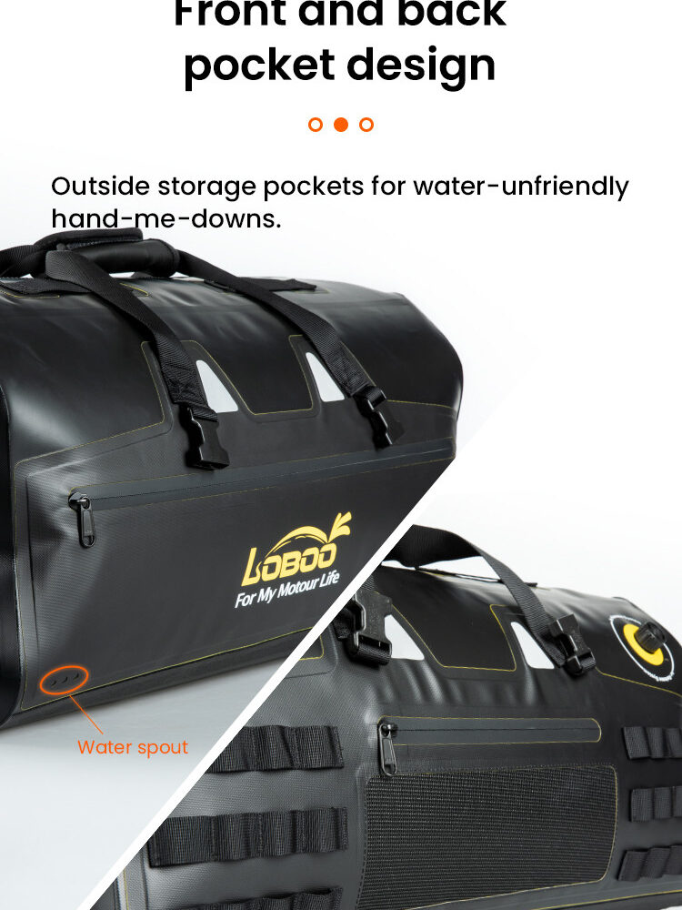 LOBOO TPU Torba 56L biało-czarna (z hermetycznym zamkiem błyskawicznym)