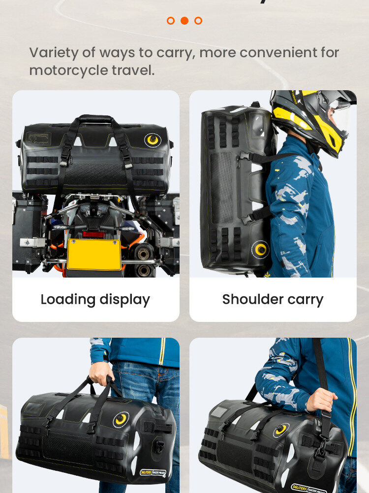 LOBOO Torba motocyklowa TPU 56L czarna (z hermetycznym zamkiem błyskawicznym)