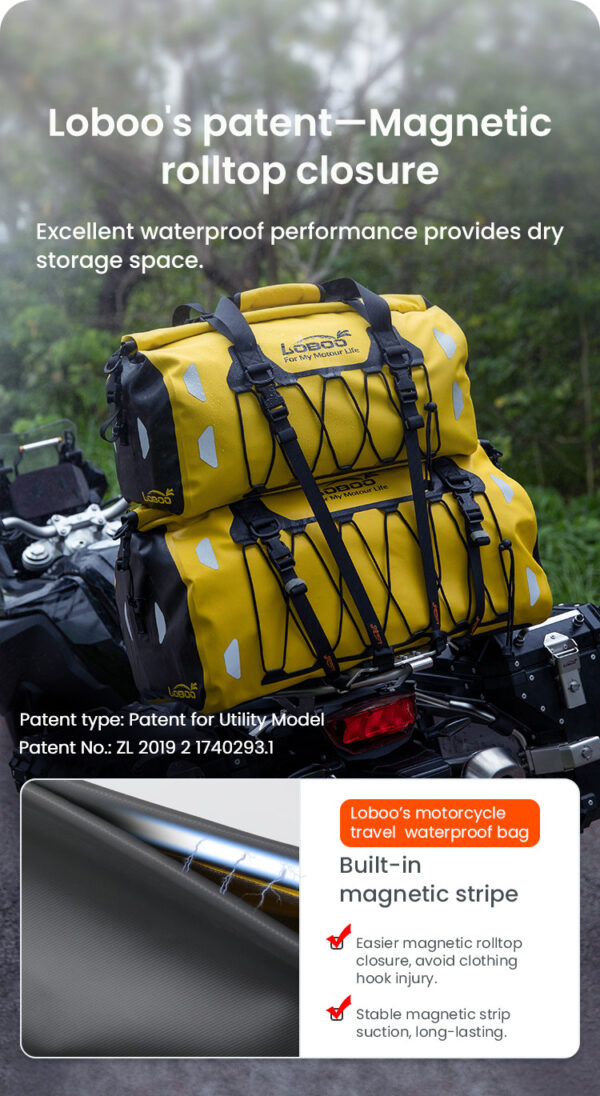 LOBOO Torba motocyklowa TPU czarna 80L