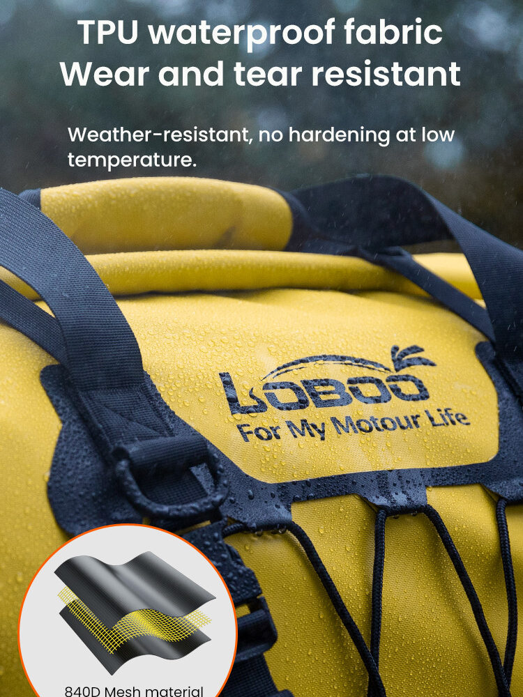 LOBOO Torba motocyklowa TPU czarna 80L