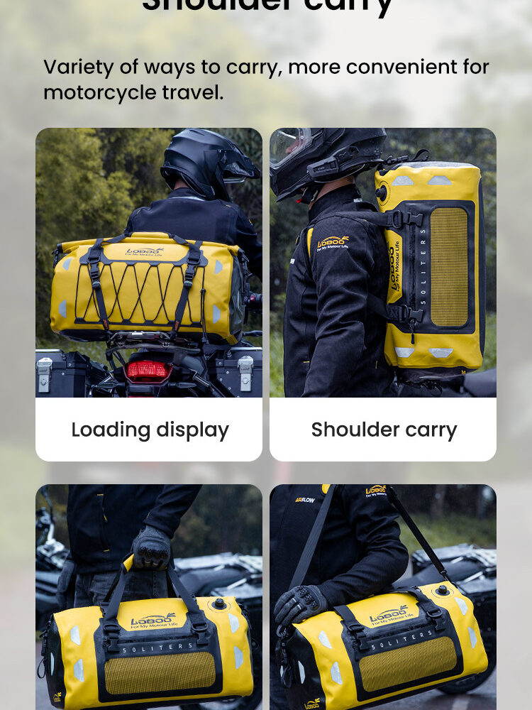 LOBOO Torba motocyklowa TPU żółta 50L