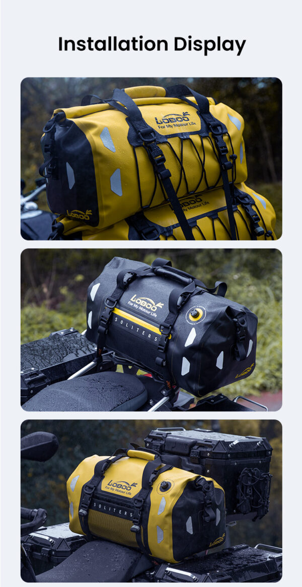 LOBOO Torba motocyklowa TPU żółta 50L