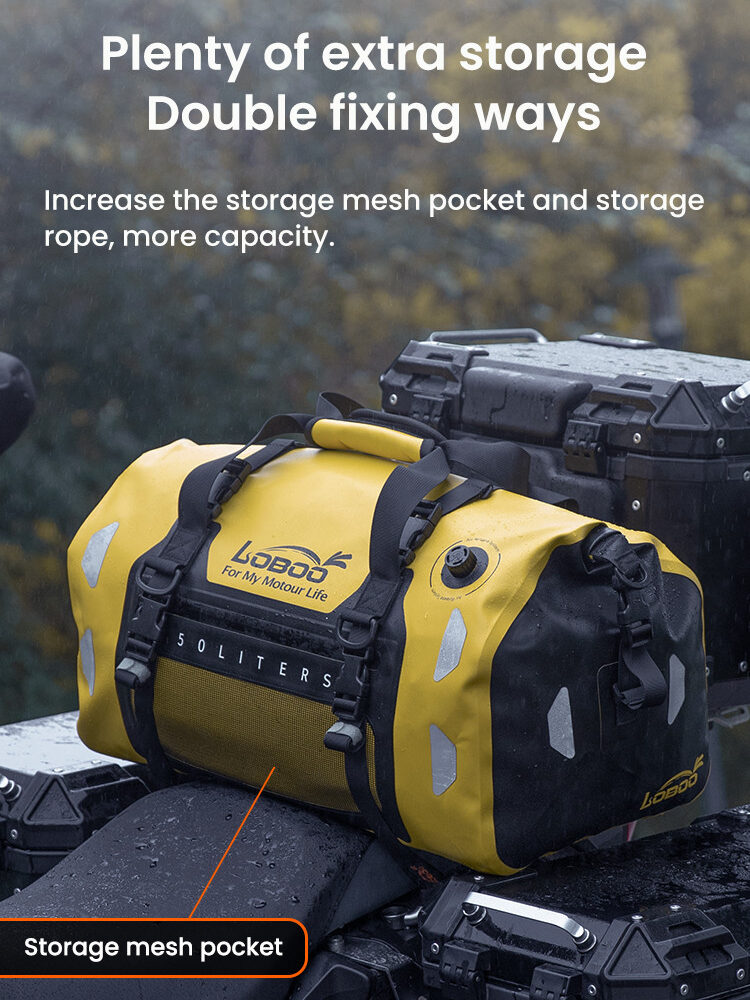 LOBOO Torba motocyklowa TPU żółta 80L