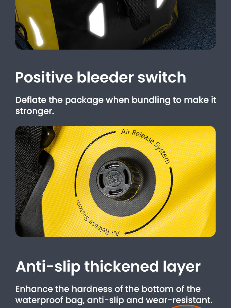 LOBOO Torba motocyklowa TPU żółta 80L