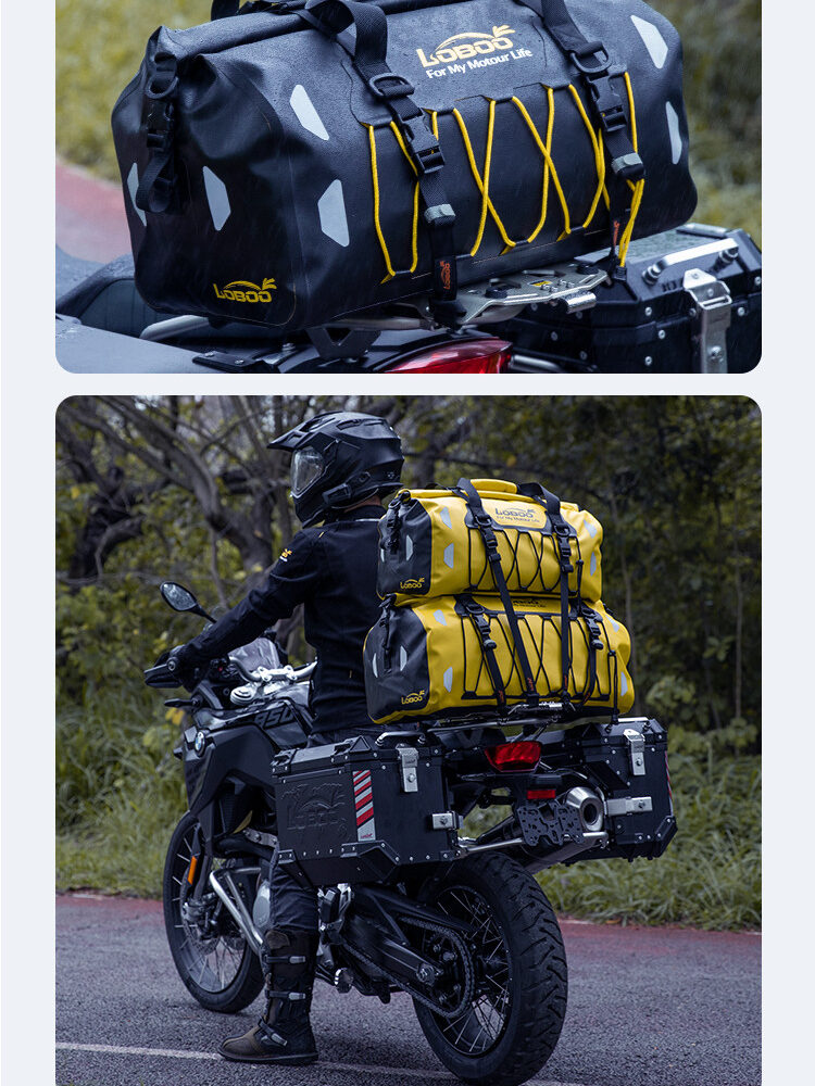 LOBOO Torba motocyklowa TPU żółta 80L