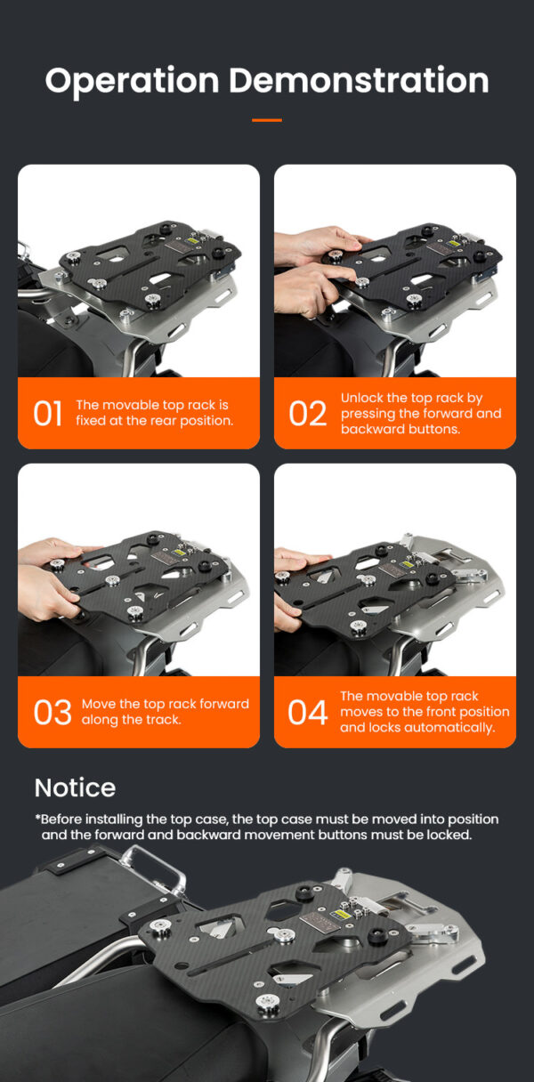 LOBOO Uchwyt kufra centralnego (wersja regulowana) KTM1290 Super Adventure (2022-)