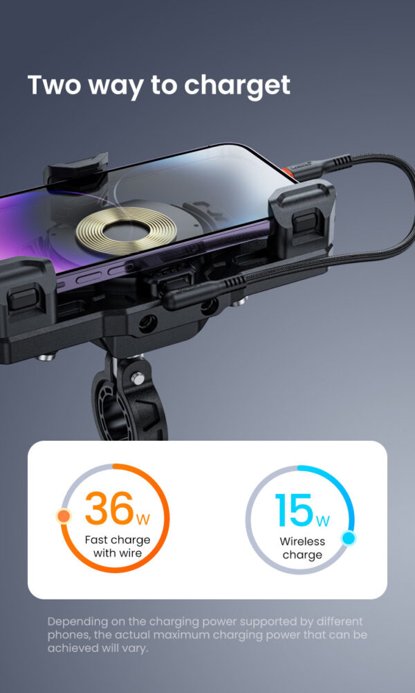 LOBOO Uchwyt na telefon PH02S (z modułem ładowania, 13mm)