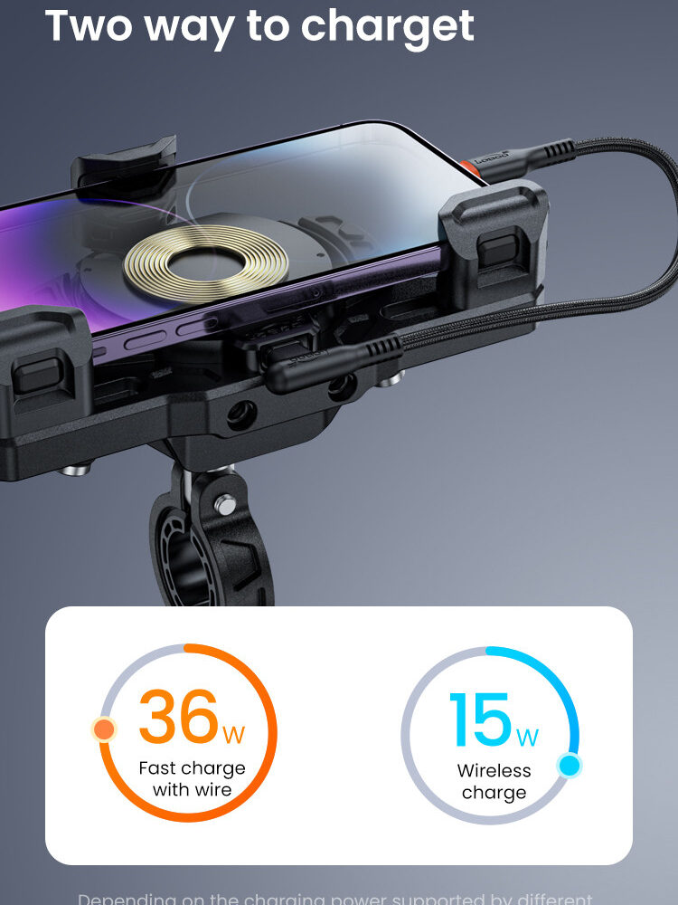 LOBOO Uchwyt na telefon PH02S (z modułem ładowania, 13mm)