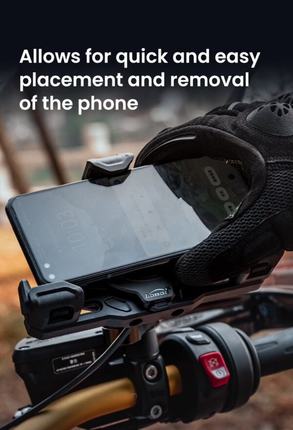 LOBOO Uchwyt na telefon PH02S (z modułem ładowania, 13mm)