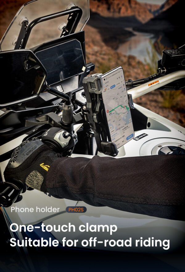 LOBOO Uchwyt na telefon PH02S (z modułem ładowania, na kierownice 22/25/28/32mm)