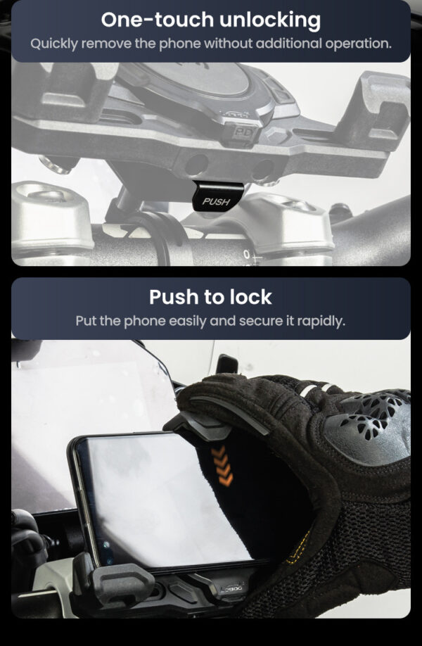 LOBOO Uchwyt na telefon PH02S (z modułem ładowania, na kierownice 22/25/28/32mm)