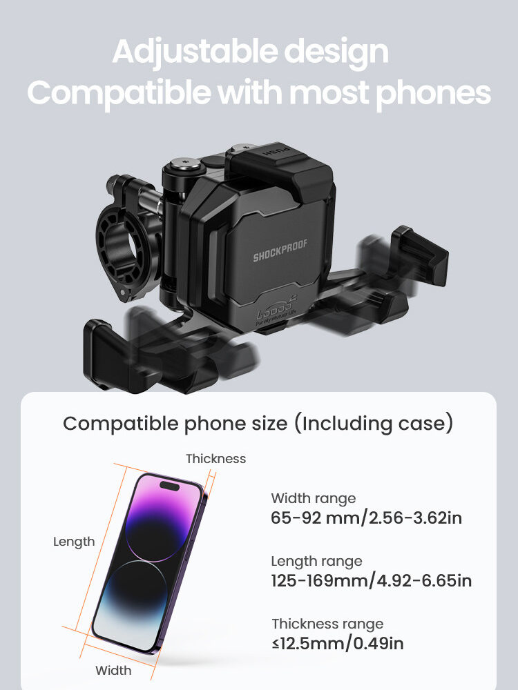 LOBOO Uchwyt na telefon PH06 (pod lusterko, 10.2mm), magnetyczny system antywstrząsowy