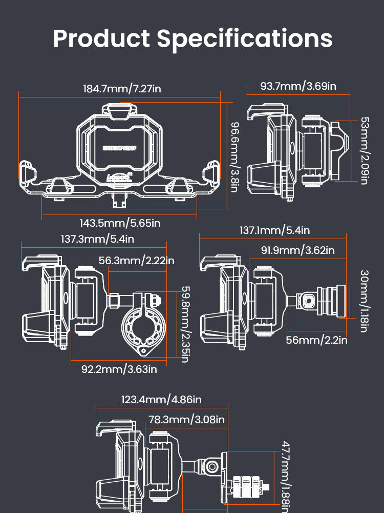 LOBOO Uchwyt na telefon PH06 (sport), magnetyczny system antywstrząsowy