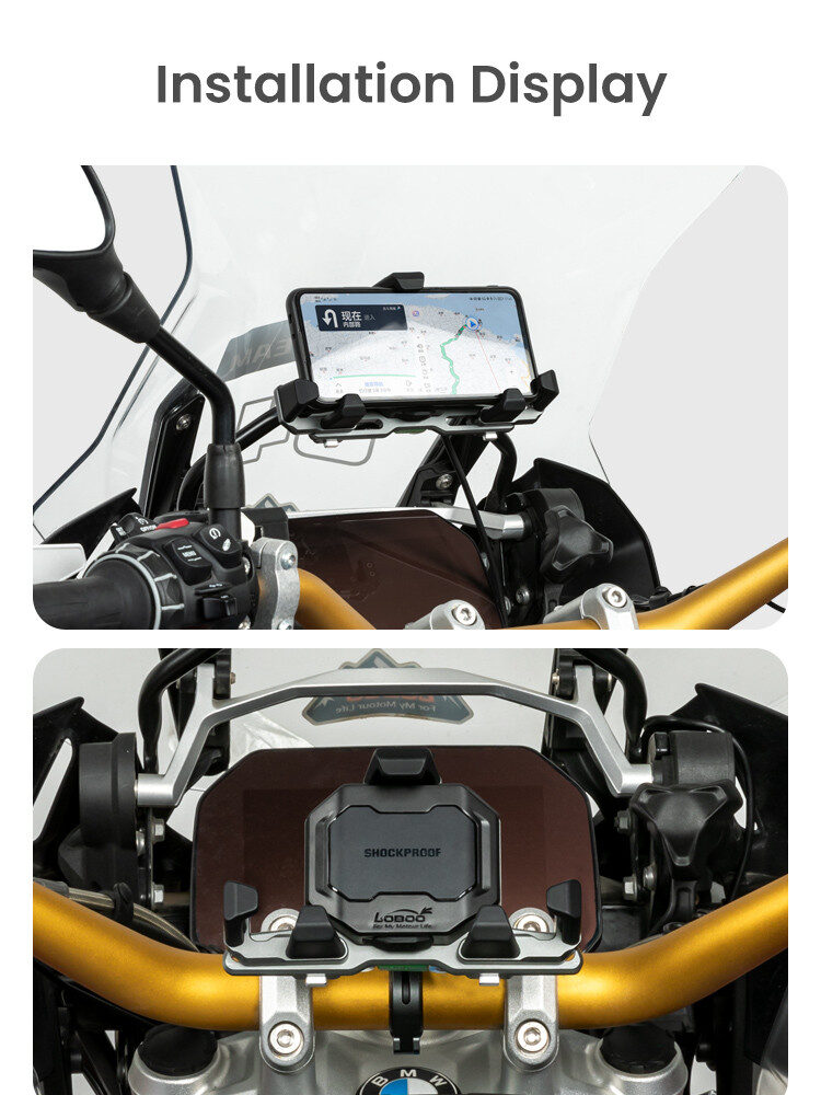 LOBOO Uchwyt na telefon PH06 (z modułem ładowania, 13mm), magnetyczny system antywstrząsowy