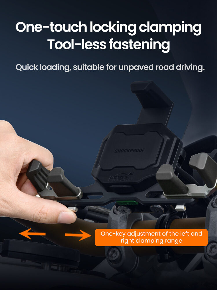 LOBOO Uchwyt na telefon PH06 (z modułem ładowania, 13mm), magnetyczny system antywstrząsowy