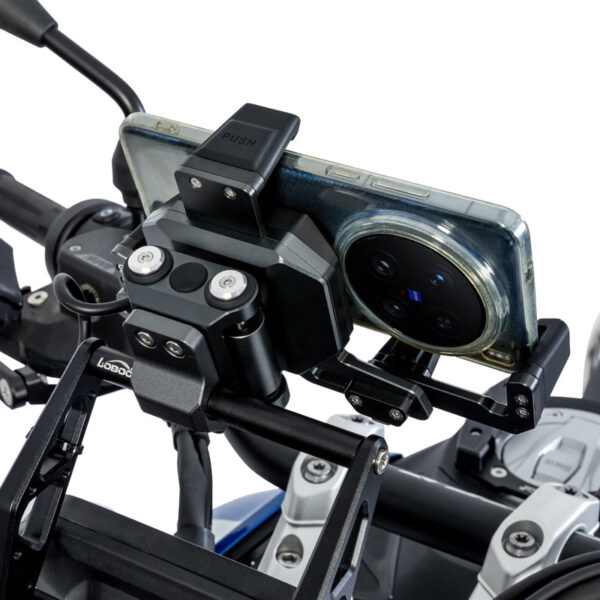 LOBOO Uchwyt na telefon PH06 (z modułem ładowania, 13mm), magnetyczny system antywstrząsowy