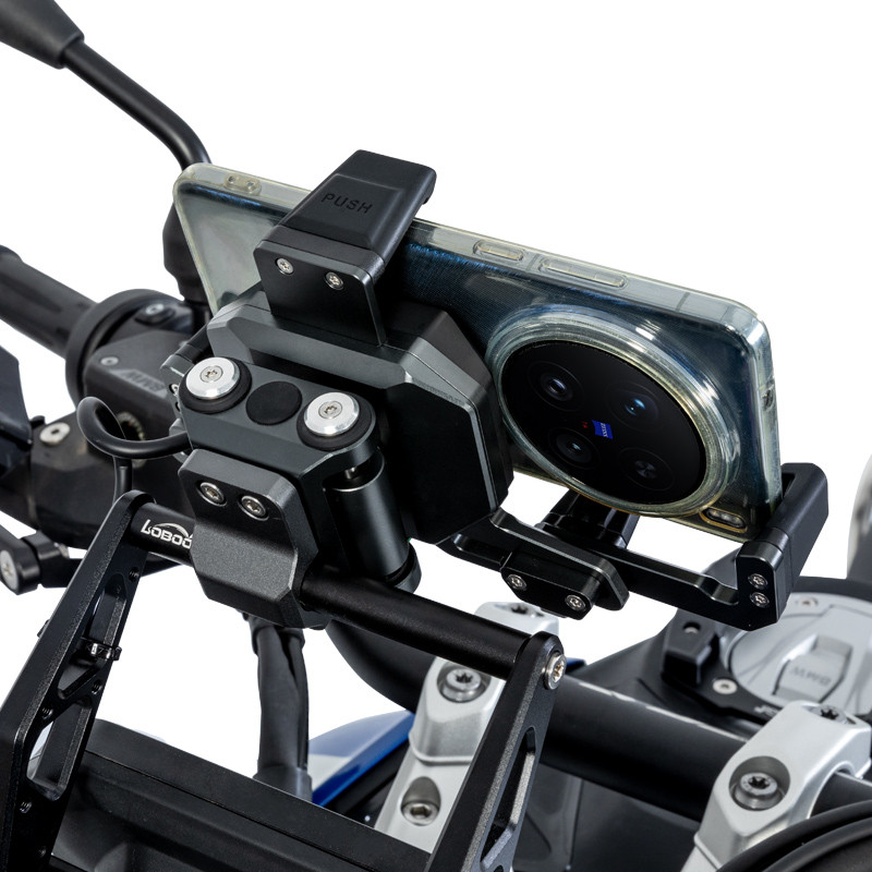 LOBOO Uchwyt na telefon PH06 (z modułem ładowania, 13mm), magnetyczny system antywstrząsowy