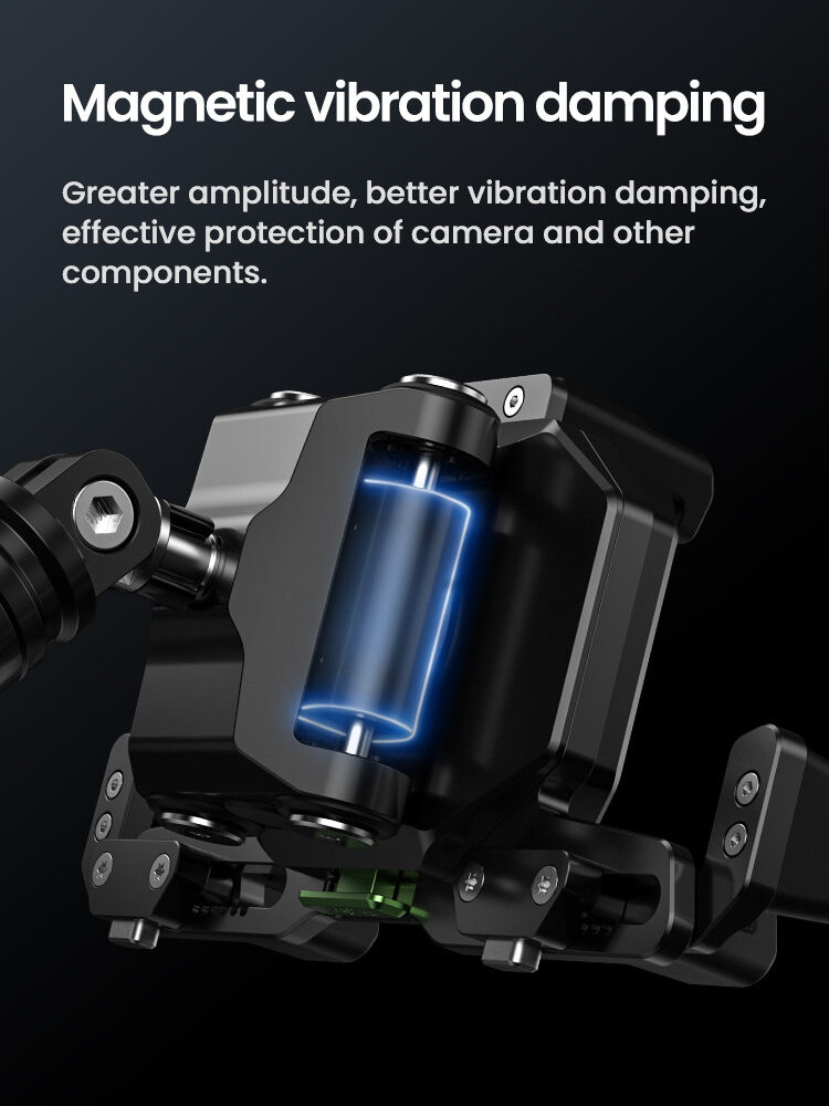 LOBOO Uchwyt na telefon PH06 (z modułem ładowania, na kierownice 22/25/28/32mm), magnetyczny system antywstrząsowy