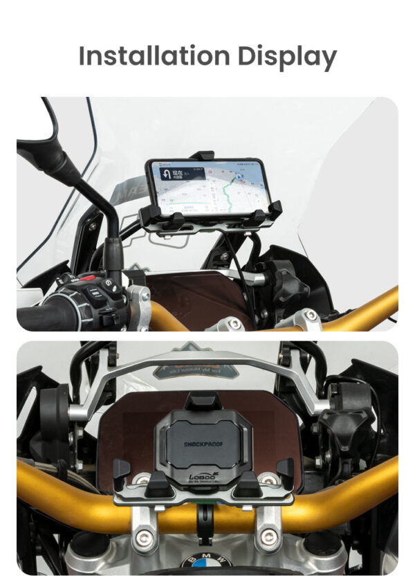 LOBOO Uchwyt na telefon PH06 (z modułem ładowania, pod lusterko, 10.2mm), magnetyczny system antywstrząsowy