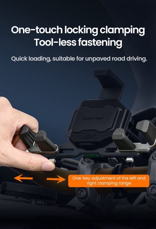 LOBOO Uchwyt na telefon PH06 (z modułem ładowania, pod lusterko, 10.2mm), magnetyczny system antywstrząsowy