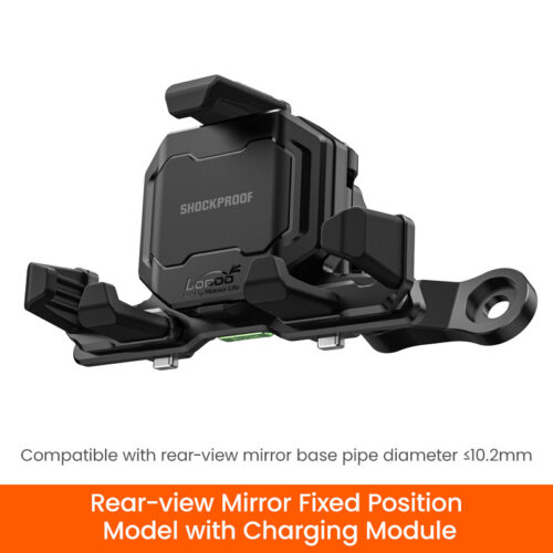 LOBOO Uchwyt na telefon PH06 (z modułem ładowania, pod lusterko, 10.2mm), magnetyczny system antywstrząsowy