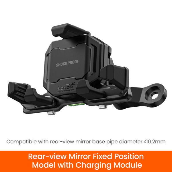 LOBOO Uchwyt na telefon PH06 (z modułem ładowania, pod lusterko, 10.2mm), magnetyczny system antywstrząsowy