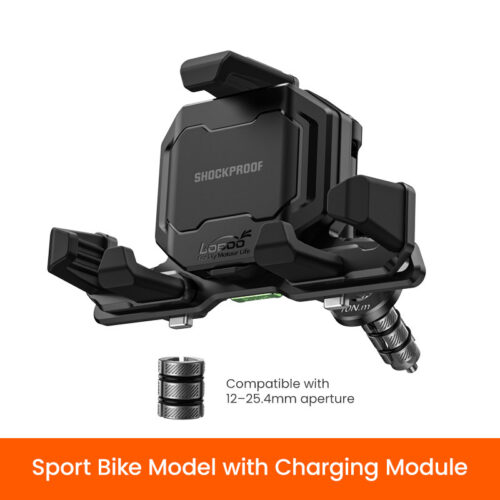 LOBOO Uchwyt na telefon PH06 (z modułem ładowania, sport), magnetyczny system antywstrząsowy