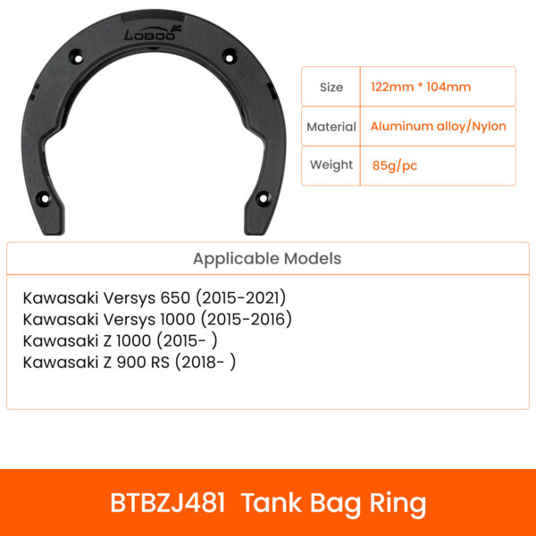 LOBOO Magnetyczny uchwyt do Tank Bag, pasuje do Kawasaki Versys 650, Versys 1000, Kawasaki Z1000, Z 900 RS