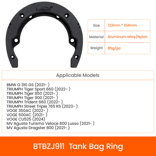 loboo-uchwyt-tank-bag-triumph-mv-agusta-voge-btbzj911 LOBOO Magnetyczny uchwyt do Tank Bag, pasuje do TRIUMPH Tiger, Trident, Street Triple, MV Agusta Turismo Veloce, BMW G310GS