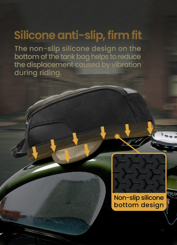 LOBOO Vintage Tank Bag 3,5L motocyklowy magnetyczny, retro design, czarny